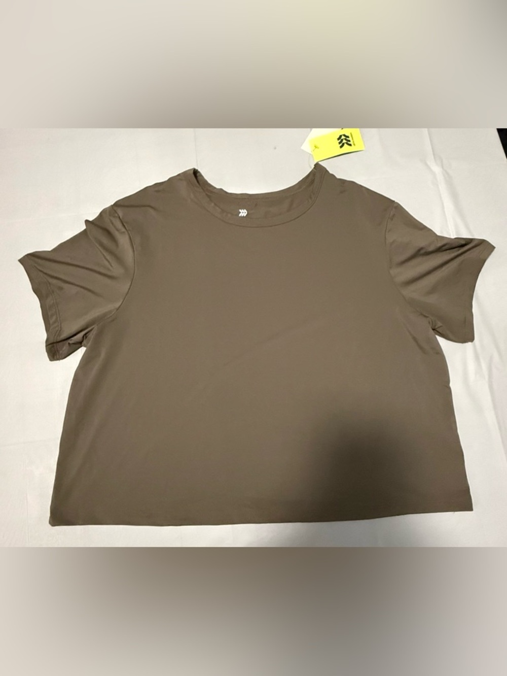 Women’s All In Motion XS Dark Brown Essential Crew Neck T Shirt Top NEW
